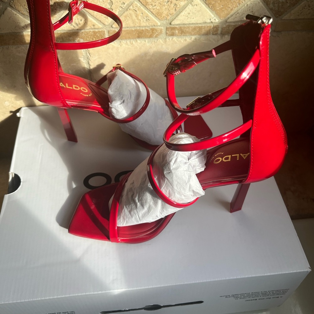 Aldo Glossy Red Heels